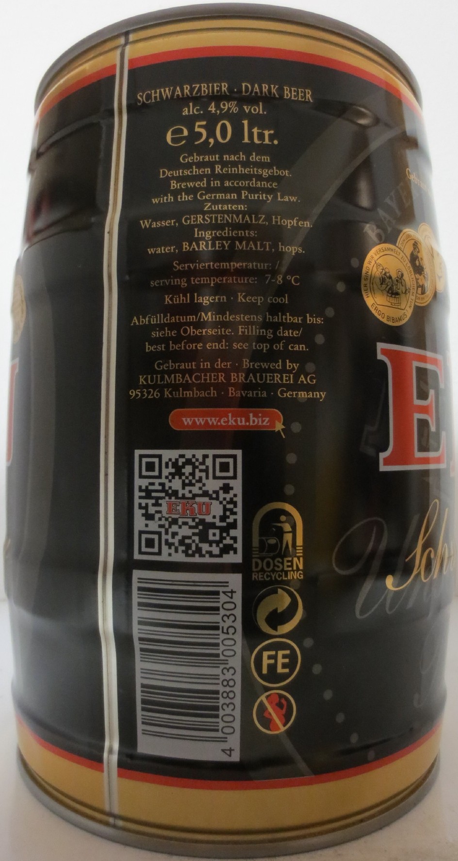 EKU Schwarzbier SEIT 1872 (5L) Nr.1 