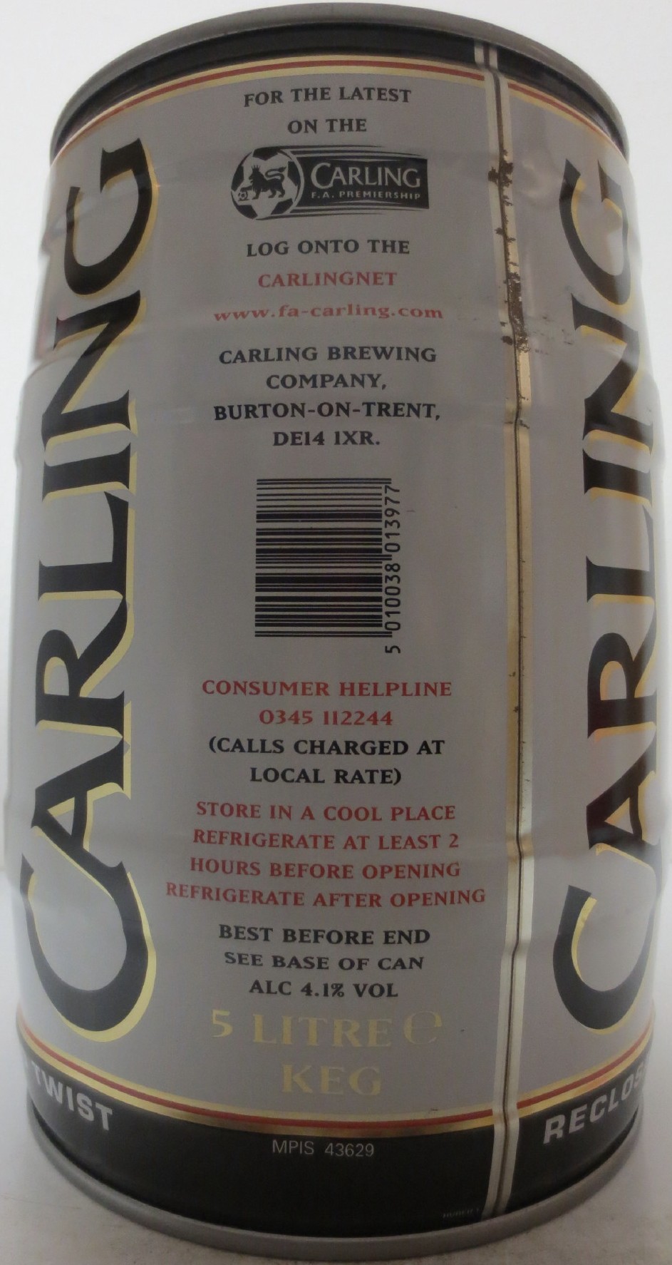 CARLING BREWED IN BRITAIN (5L) Nr.1 