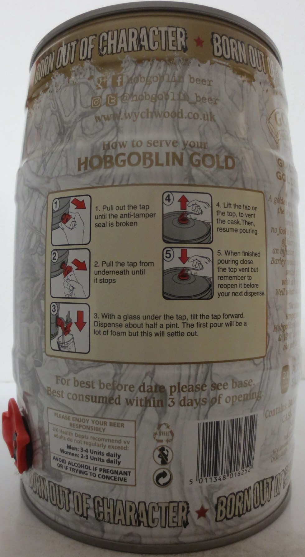 WYCHWOOD BREWERY GOLD HOBGOBLIN 4.2% Alc.Vol. (5L) Nr.2 