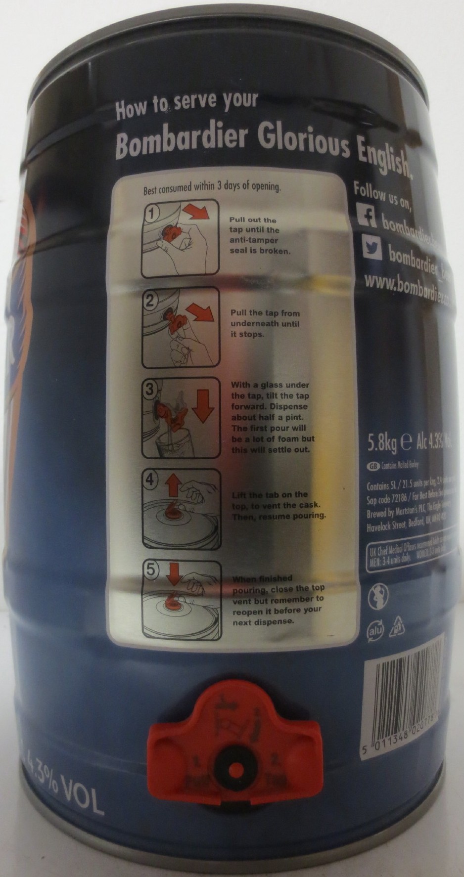 BOMBARDIER GLORIOURS ENGLISH ALE (5L) Nr.1 