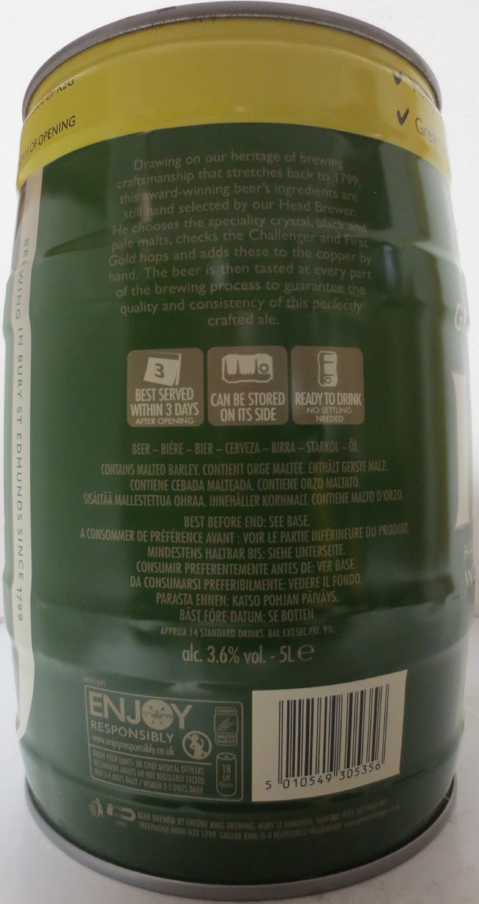 GREENE KING IPA HANDCRAFTED INDIA PALE ALE (5L) Nr.1 