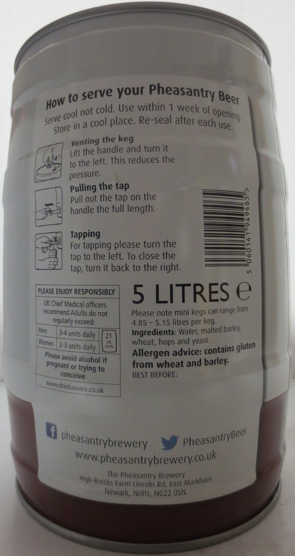 Pheasantry BREWERY LINCOLN TANK ALE (5L) Nr.1  