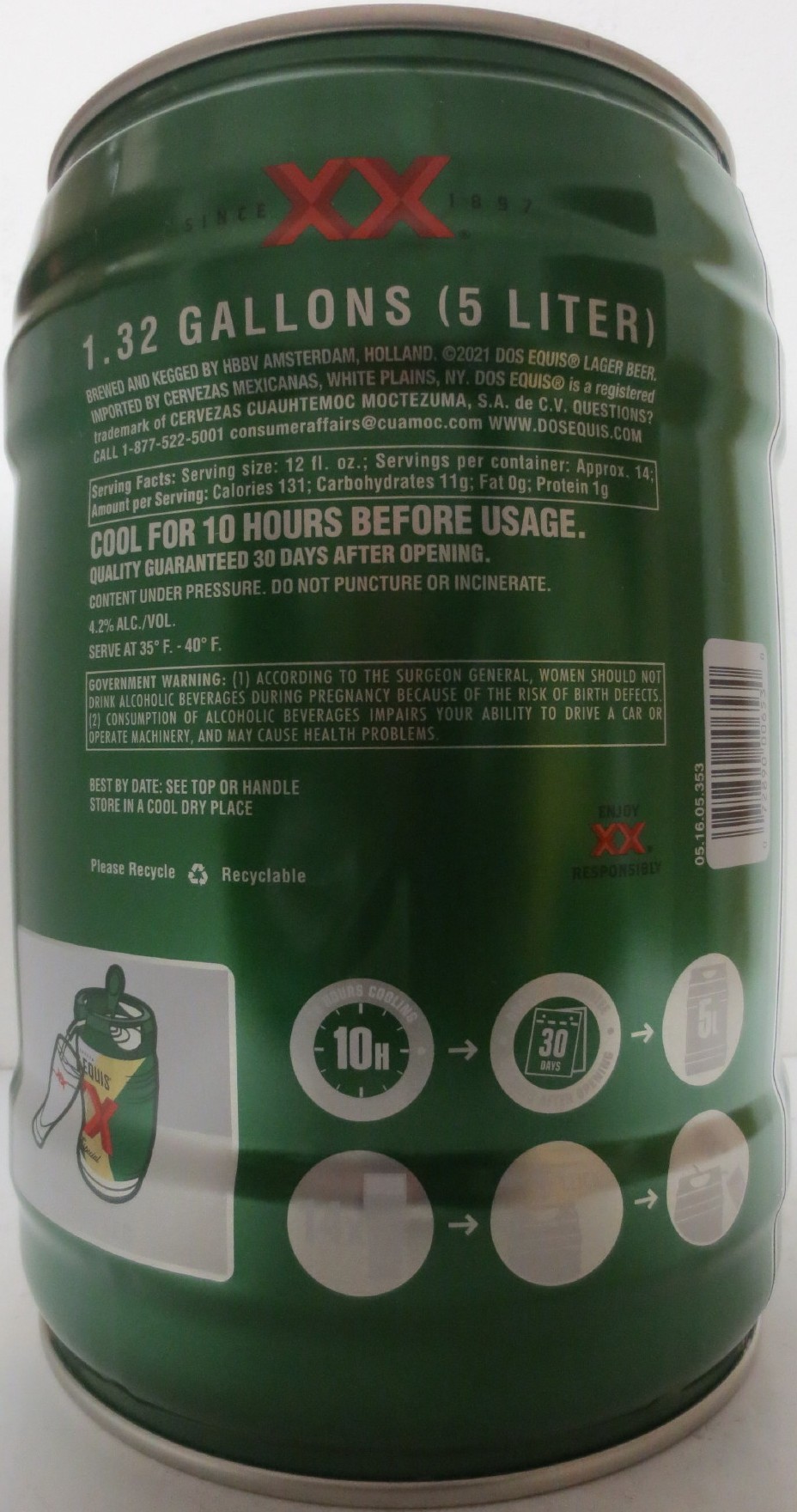 CERVEZA DOS EQUIS Lager Especial (5L) Nr.1 