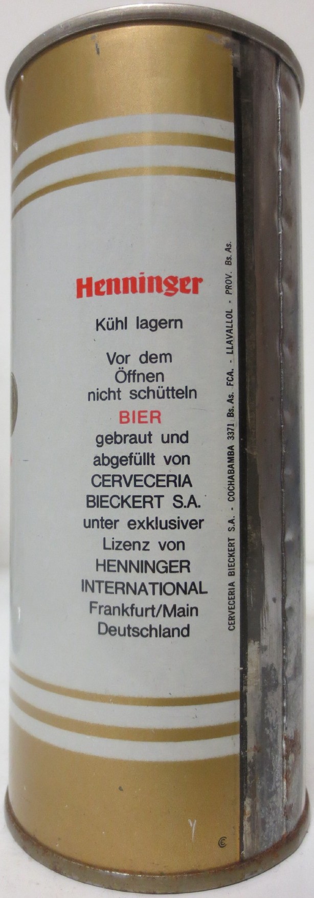 Henninger ESPECIAL TIPO EXPORTACION (47cl) (B/O) (SS) Nr.1 