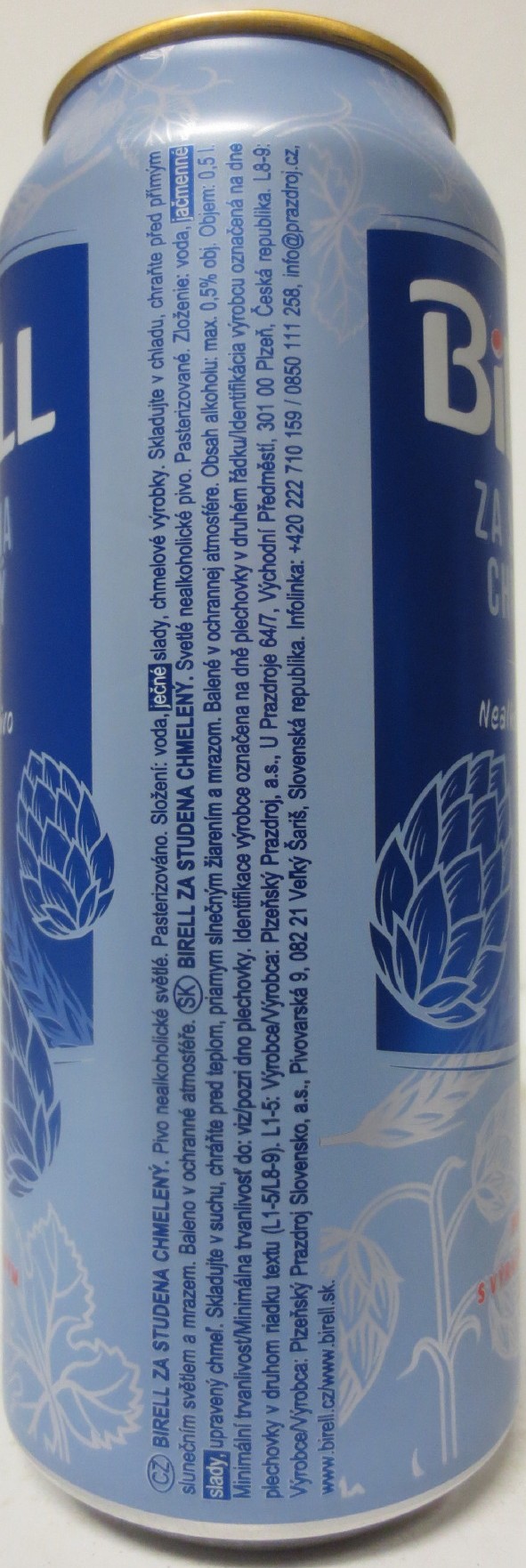  BIRELL ZA STUDENA CHMELENÝ Nealkoholické pivo BOHATÁ CHUŤ S VÝRAZNÝM CHMELOVÝM AROMA (50cl) (B/O) č.1 