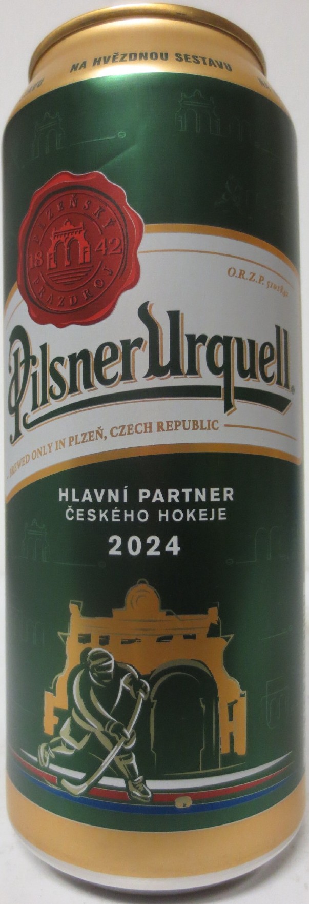 Pilsner Urquell HLAVNÍ PARTNER ČESKÉHO HOKEJE 2024 (50cl) (B/O) č.1 