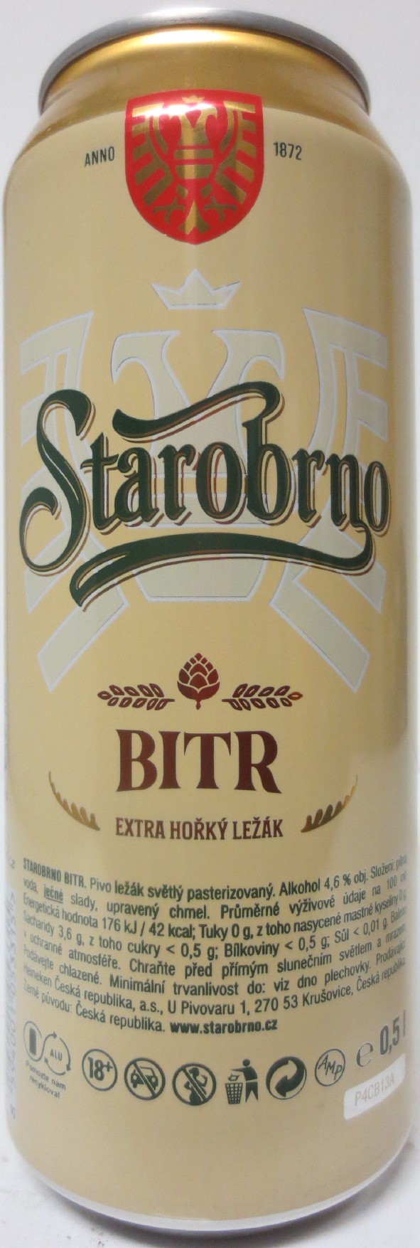 Starobrno BITR EXTRA HOŘKÝ LEŽÁK (50cl) (B/O) č.1 