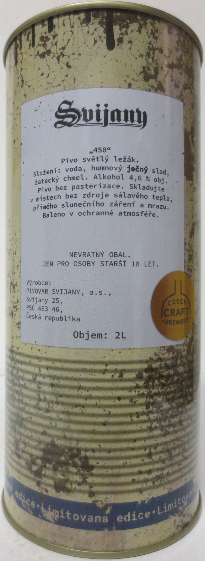 Svijany 450 TIGROL EXCLUSIVE BEER LubStar (200cl) č.1