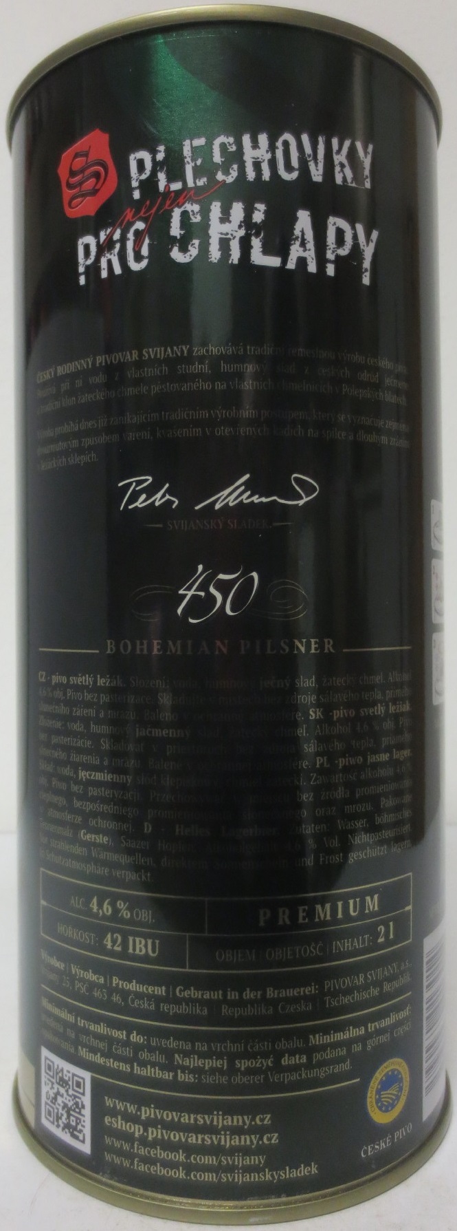 Svijany Český rodinný pivovar .1564. 450 PREMIUM (200cl) č.1