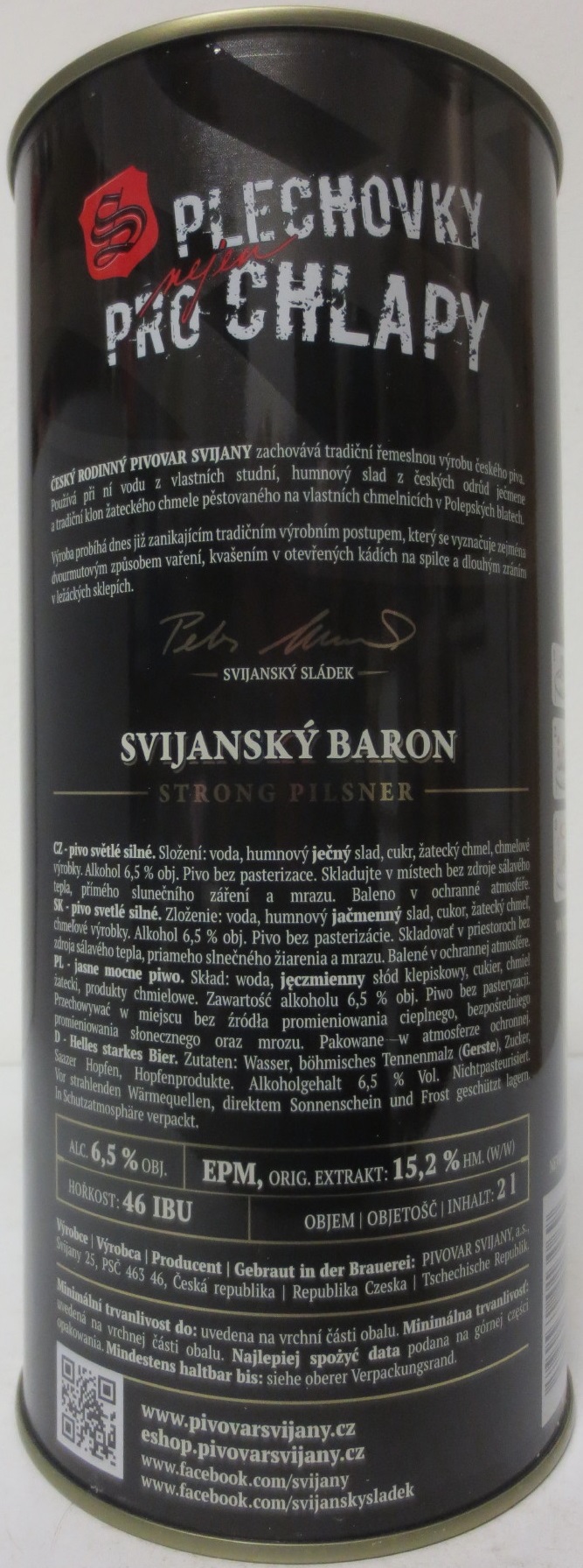 Svijany SVIJANSKÝ BARON Tradiční pivo bez pasterizace 15 (200cl) č.1