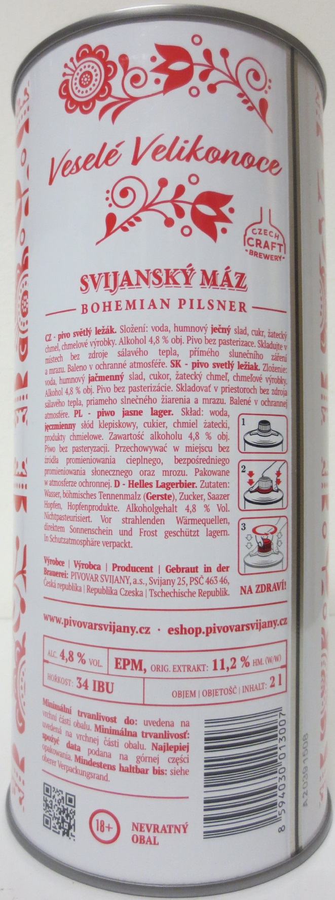 Svijany SVIJANSKÝ MÁZ Světlý ležák -1564- VELIKONOCE 2022 (200cl) č.3