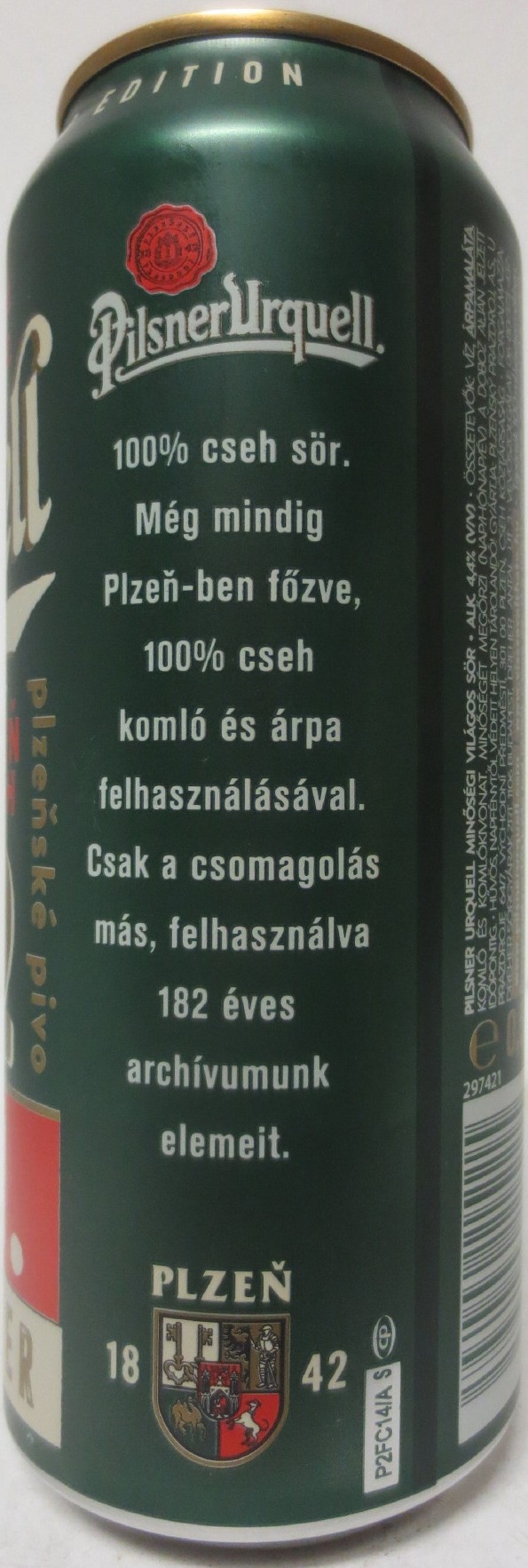 Pilsner Urquell 1842 Založen v PLZNI. THE ORIGINAL PILSNER (H) (50cl) (B/O) č.1 