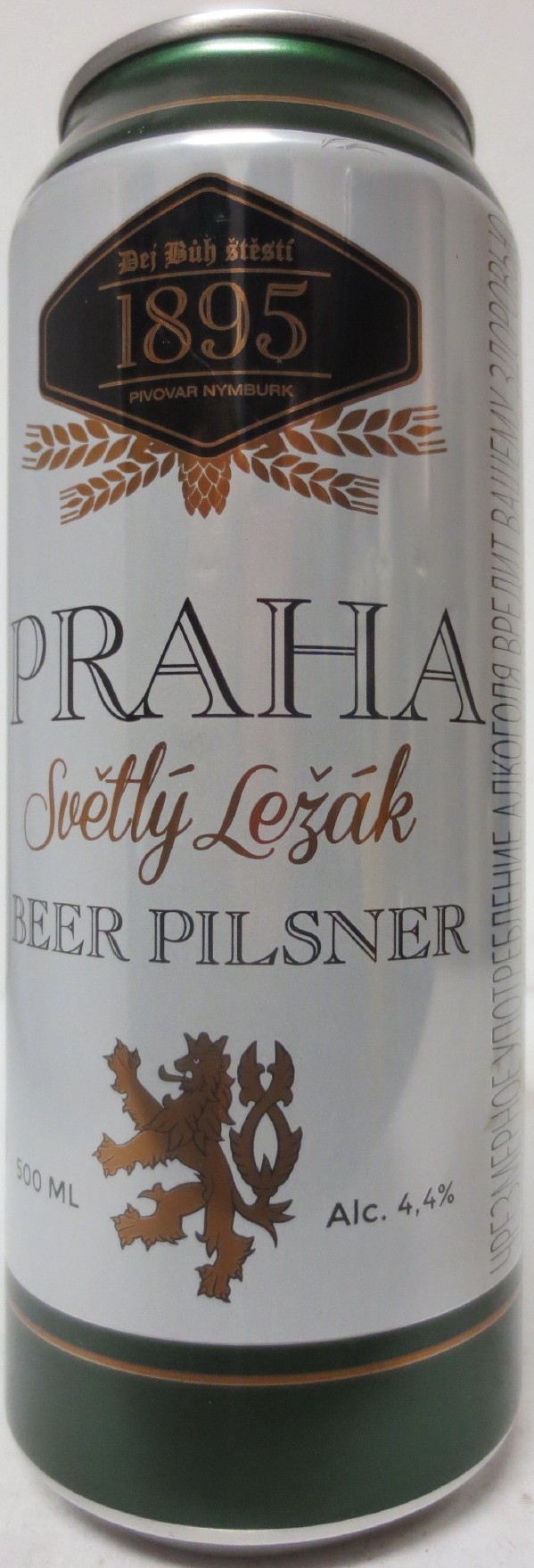 PRAHA Světlý Ležák BEER PILSNER (RU) (50cl) (B/O) č.1