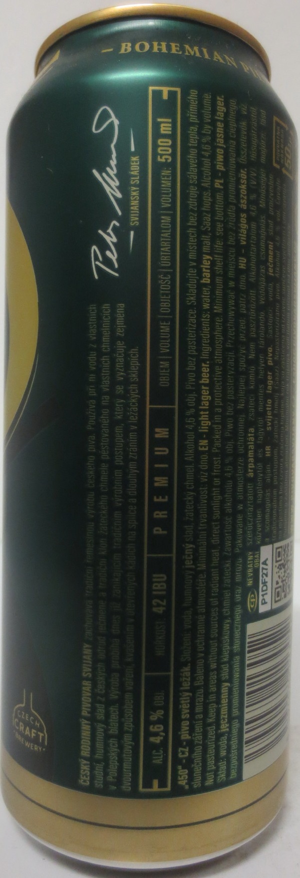 Sviiany český rodinný pivovar .1564. 450 PREMIUM (CZ) (50cl) (B/O) č.1