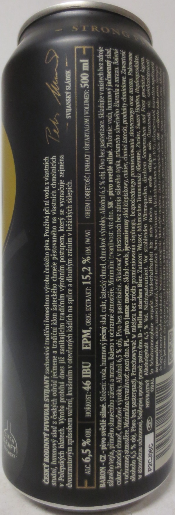 Svijany SVIJANSKÝ BARON Tradiční pivo bez pasterizace 15 III(CZ) (50cl) (B/O) č.1