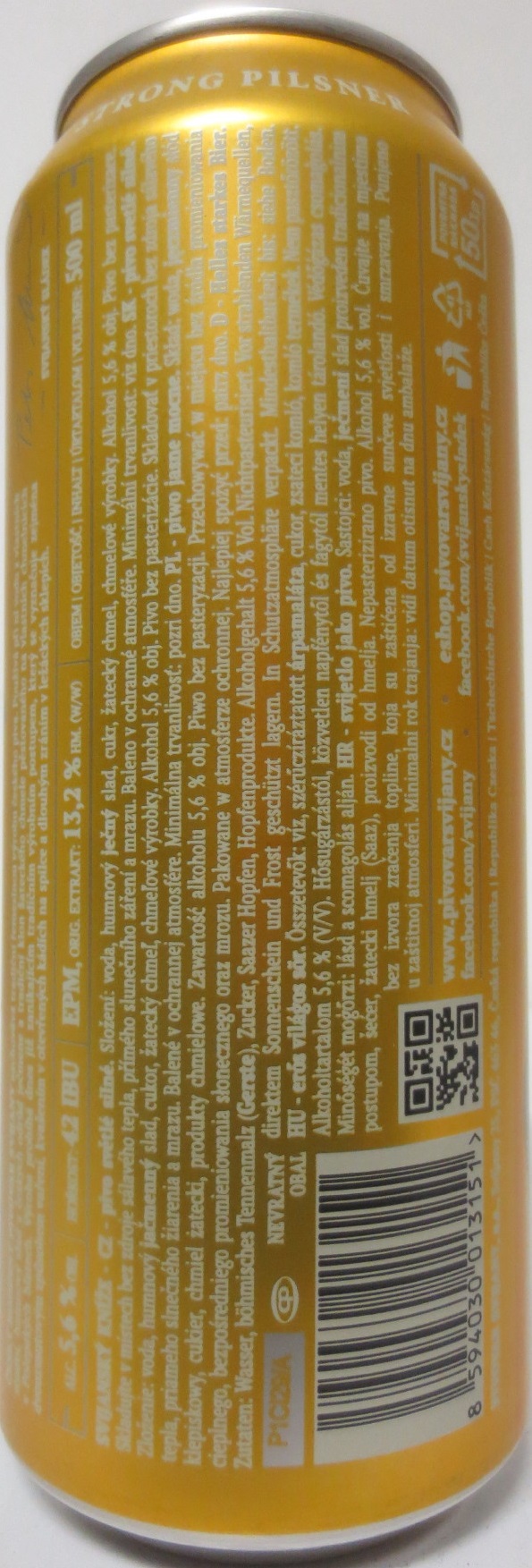 Svijany SVIJANSKÝ KNÍŽE 13 Světlé silné Tradiční pivo bez pasterizace 13 III  (CZ) (50cl) (B/O) č.1