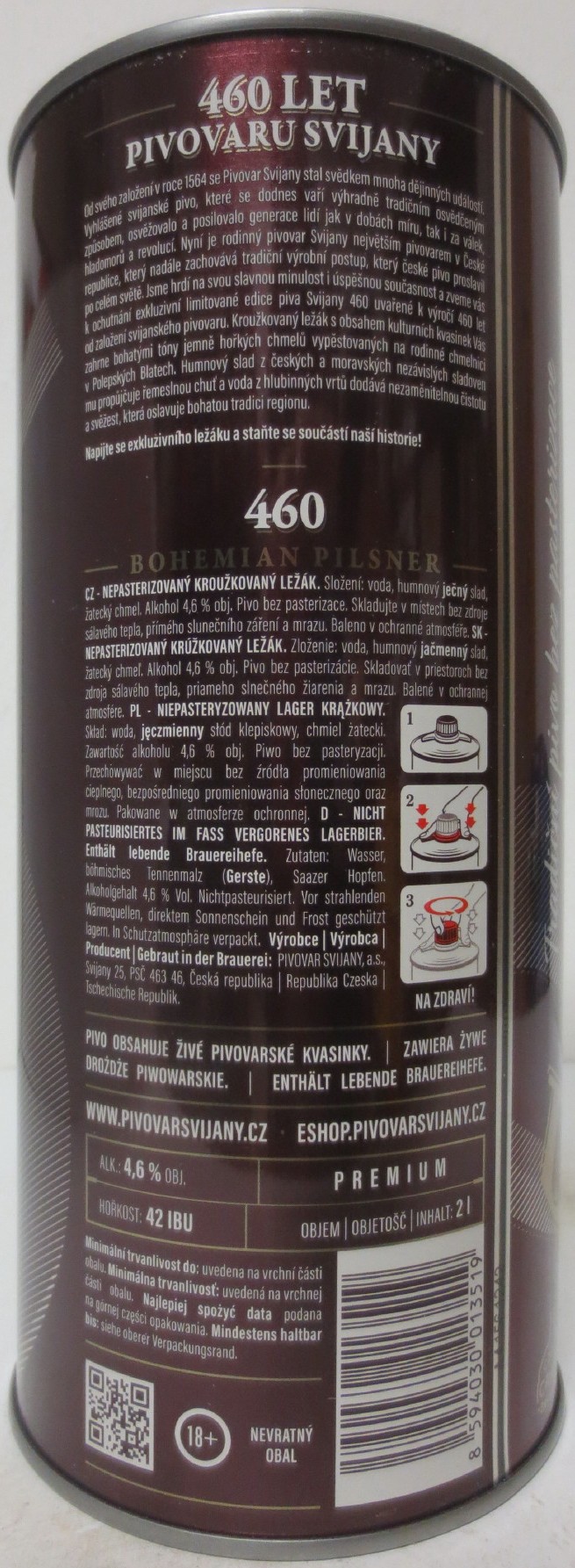 Svijany 460 LIMITOVANÁ VÁRKA 1564-2024 PREMIUM III (200cl) č.1