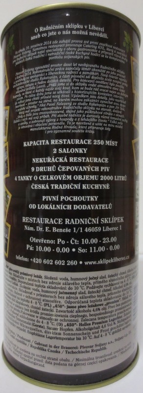 Svijany 450 Premiový ležák Radniční sklípek LIBEREC (200cl) č.1 