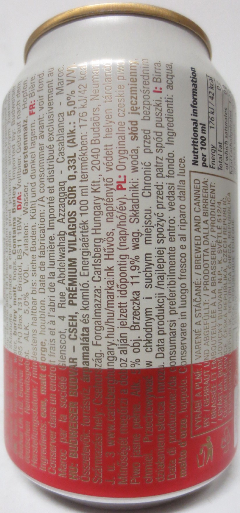 Budweiser Budvar ORIGINAL CZECH LAGER (CZ+SK) (33cl) (B/O) č.2