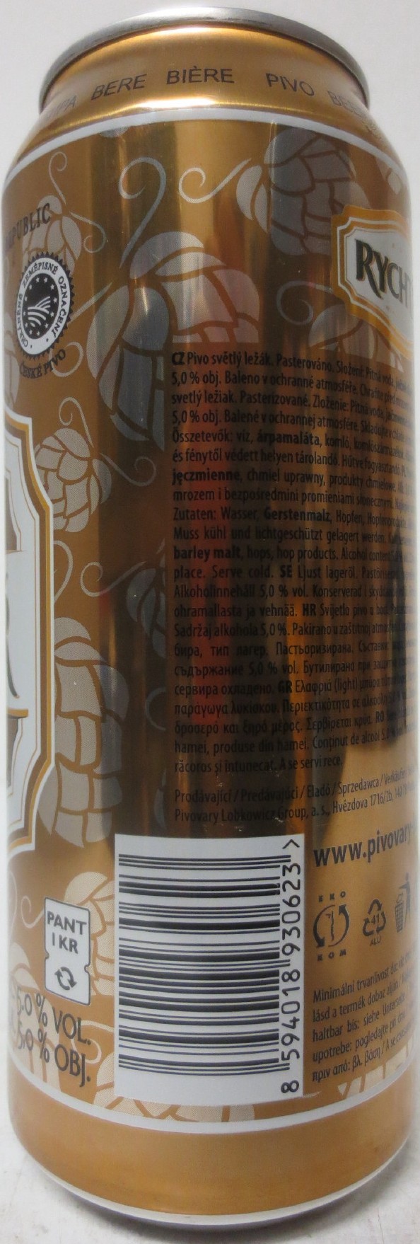 RYCHTÁŘ PREMIUM PIVO SVĚTLÝ LEŽÁK (CZ) (50cl) (B/O) č.2 