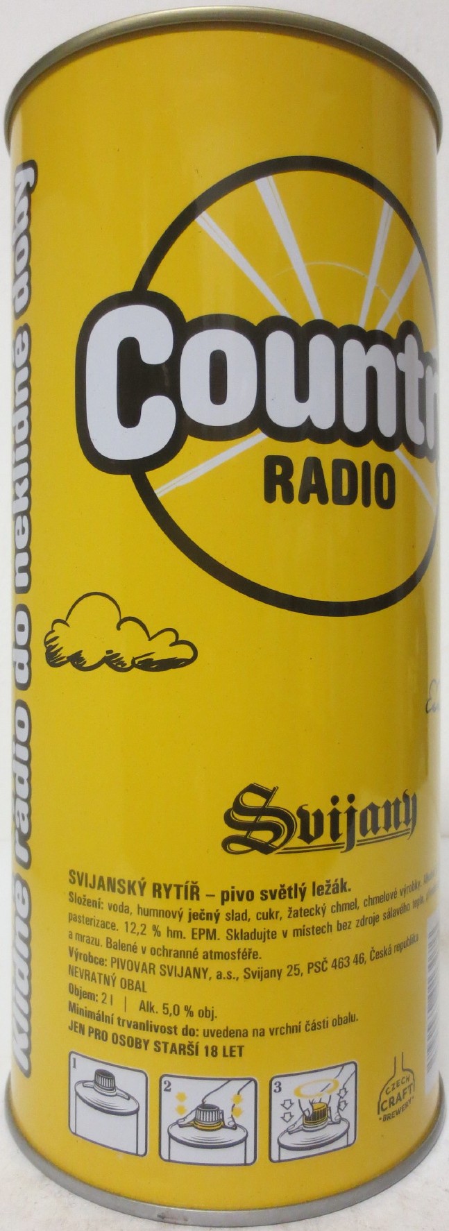 Svijany SVIJANSKÝ RYTÍŘ - pivo světlý ležák Country RADIO (200cl) č.1 