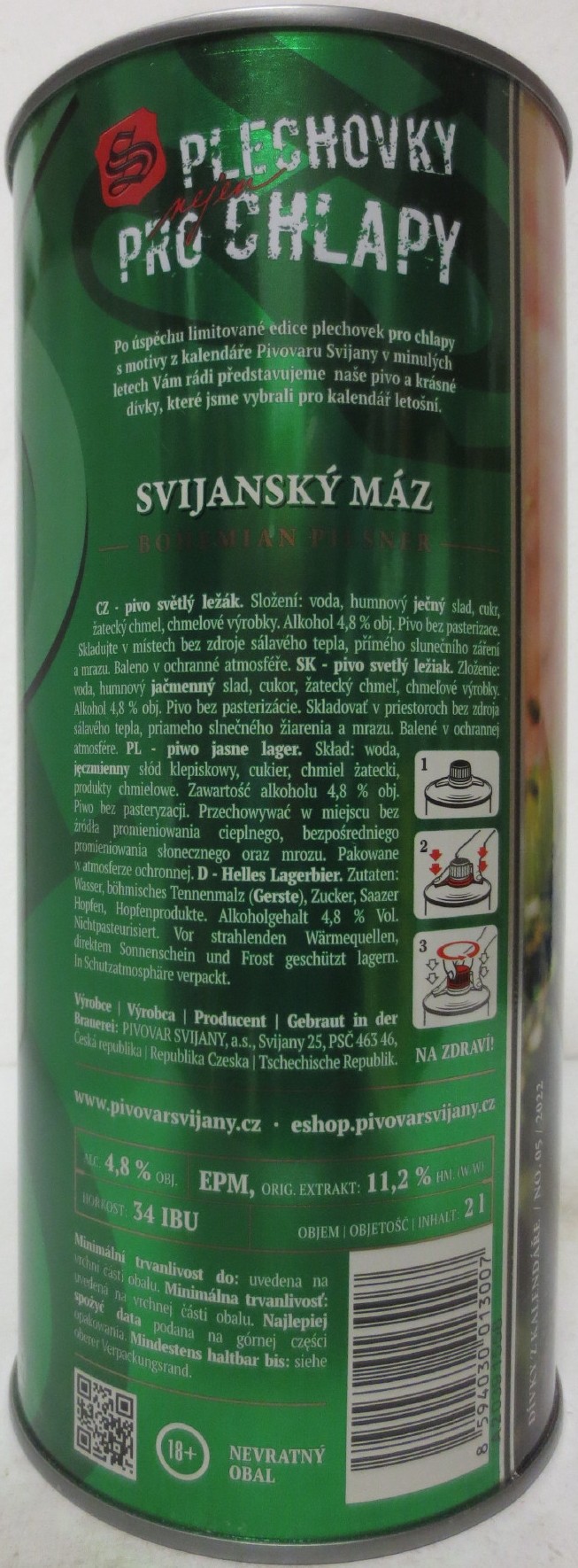 Svijany SVIJANSKÝ MÁZ dívky z kalendáře NO. 05/2022 (200cl)