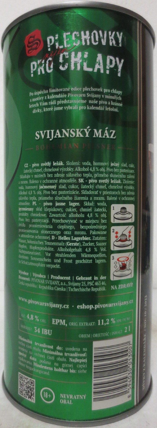 Svijany SVIJANSKÝ MÁZ dívky z kalendáře NO. 10/2022 (200cl)
