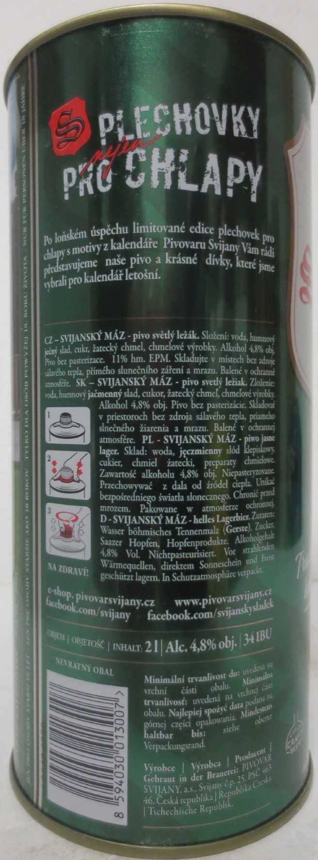 Svijany SVIJANSKÝ MÁZ dívky z kalendáře NO. 01/2021 (200cl)