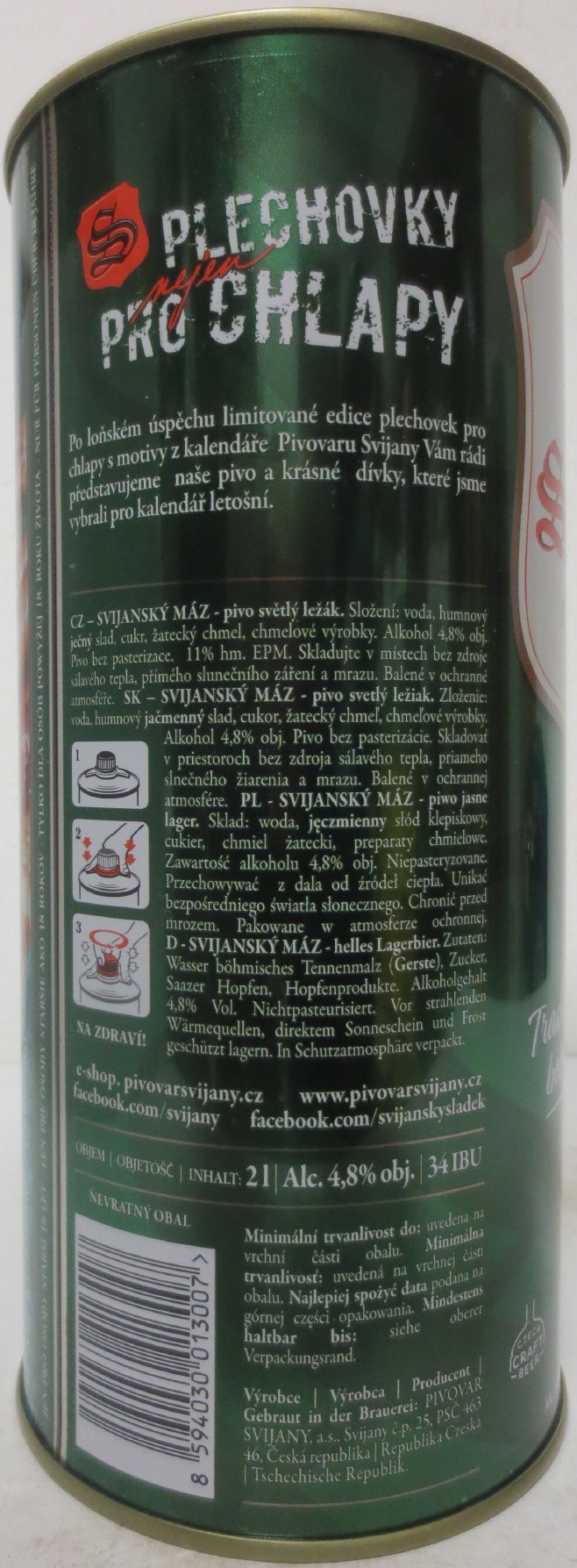 Svijany SVIJANSKÝ MÁZ dívky z kalendáře NO. 03/2021 (200cl)