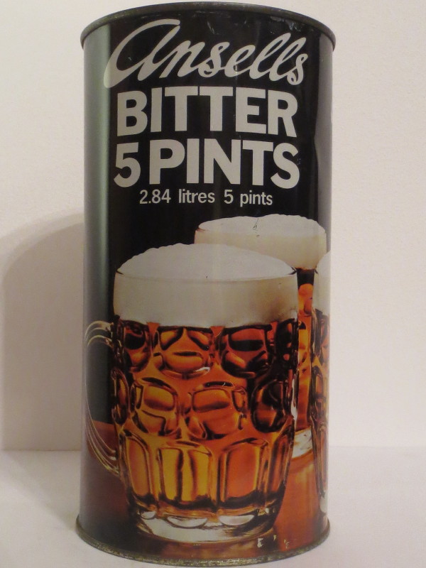 Ansells BITTER 5 PINTS 2.84 litres 5 pints BREWED IN BIRMINGHAM (284cl)
