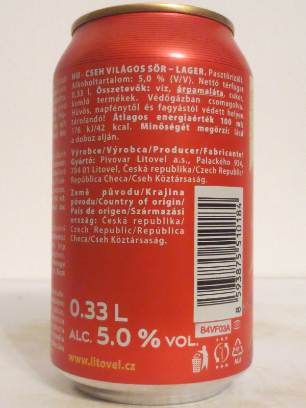 ORIGINÁL Litovel PREMIUM PIVO SVĚTLÝ LEŽÁK (33cl) 
