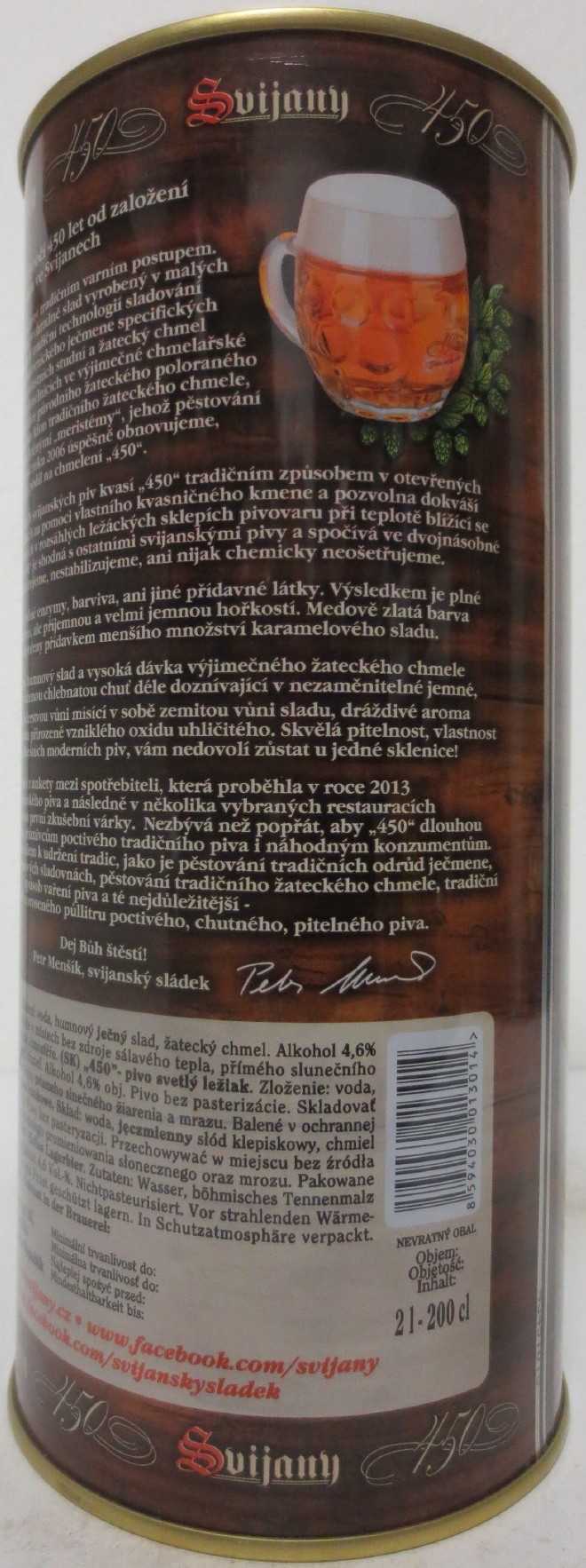 Svijany 450 Prémiový ležák 1564 (200cl) č.1 