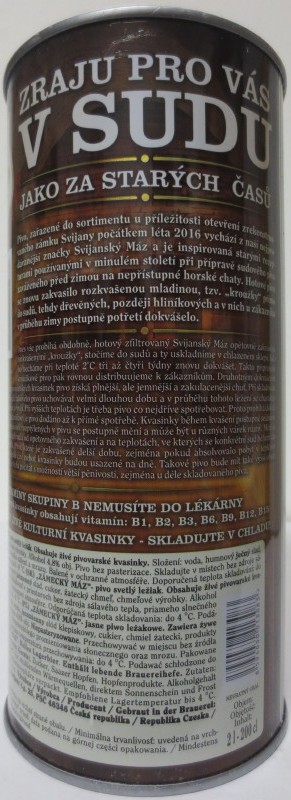 Svijany ZÁMECKÝ MÁZ ZRAJU PRO VÁS V SUDU JAKO ZA STARÝCH ČASŮ (200cl) č.1