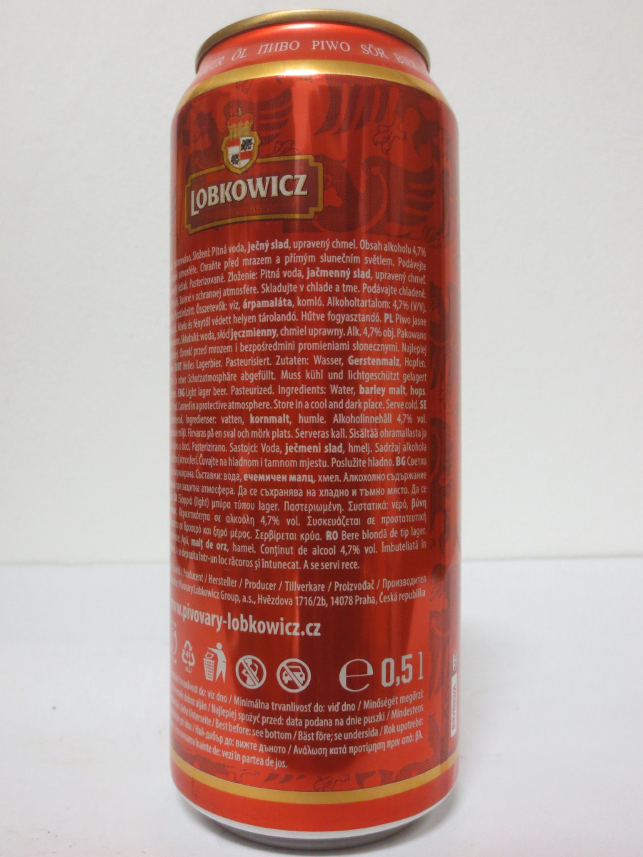 LOBKOWICZ LEŽÁK LAGER PREMIUM KNÍŽECÍ PIVOVAR (50cl) (B/O)