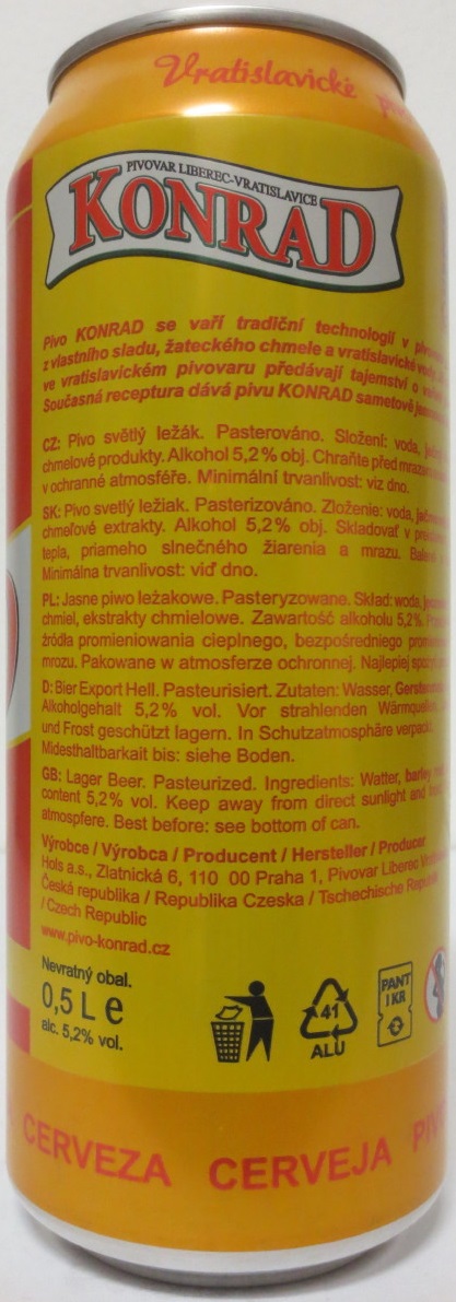 KONRAD ORIGINAL CZECH LAGER BEER (50cl) (B/O)