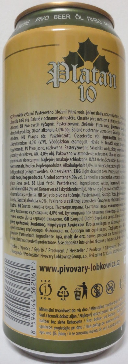 Platan 10 (50cl) (B/O) č.1