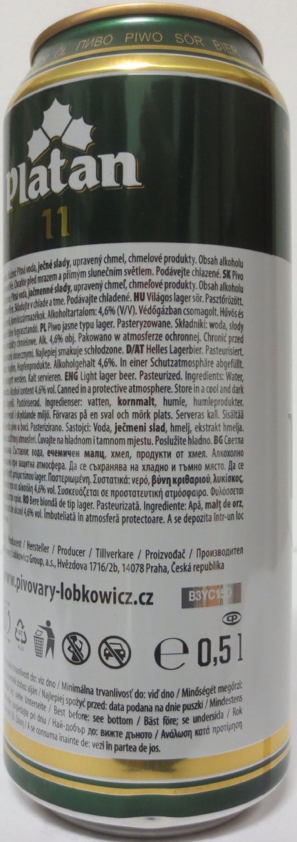Platan 11 LEŽÁK-LAGER (50cl) (B/O) č.1 
