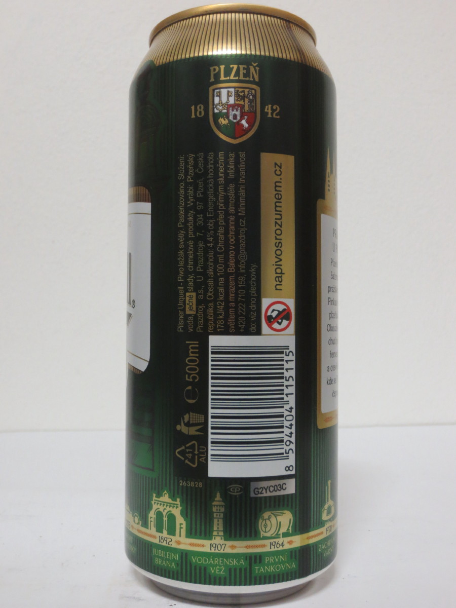 Pilsner Urquell 175 let - série 2017 - 1843 PRAZDROJ U PINKASŮ (50cl) (B/O)