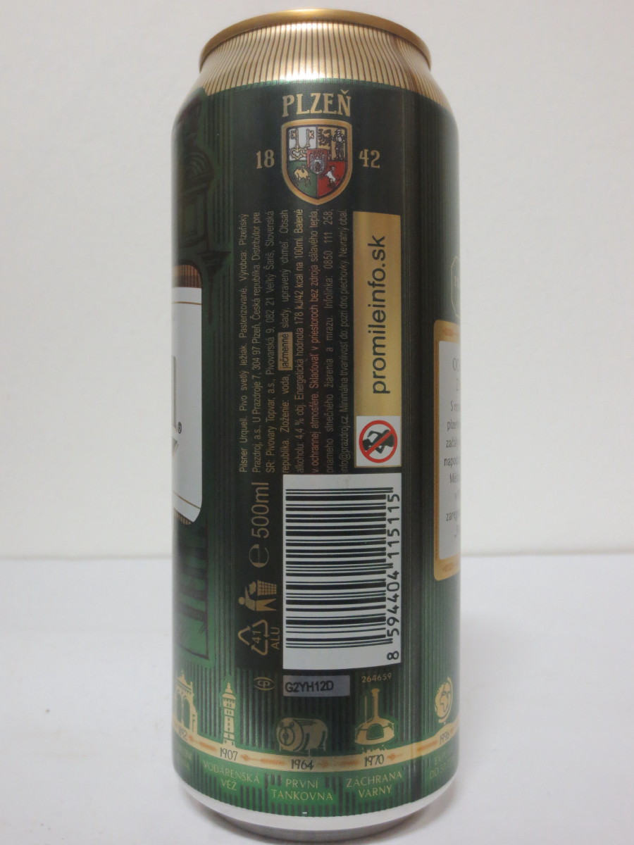 Pilsner Urquell 175 let - série 2017 -  1859 OCHRANÁ ZNÁKA (50cl) (B/O)