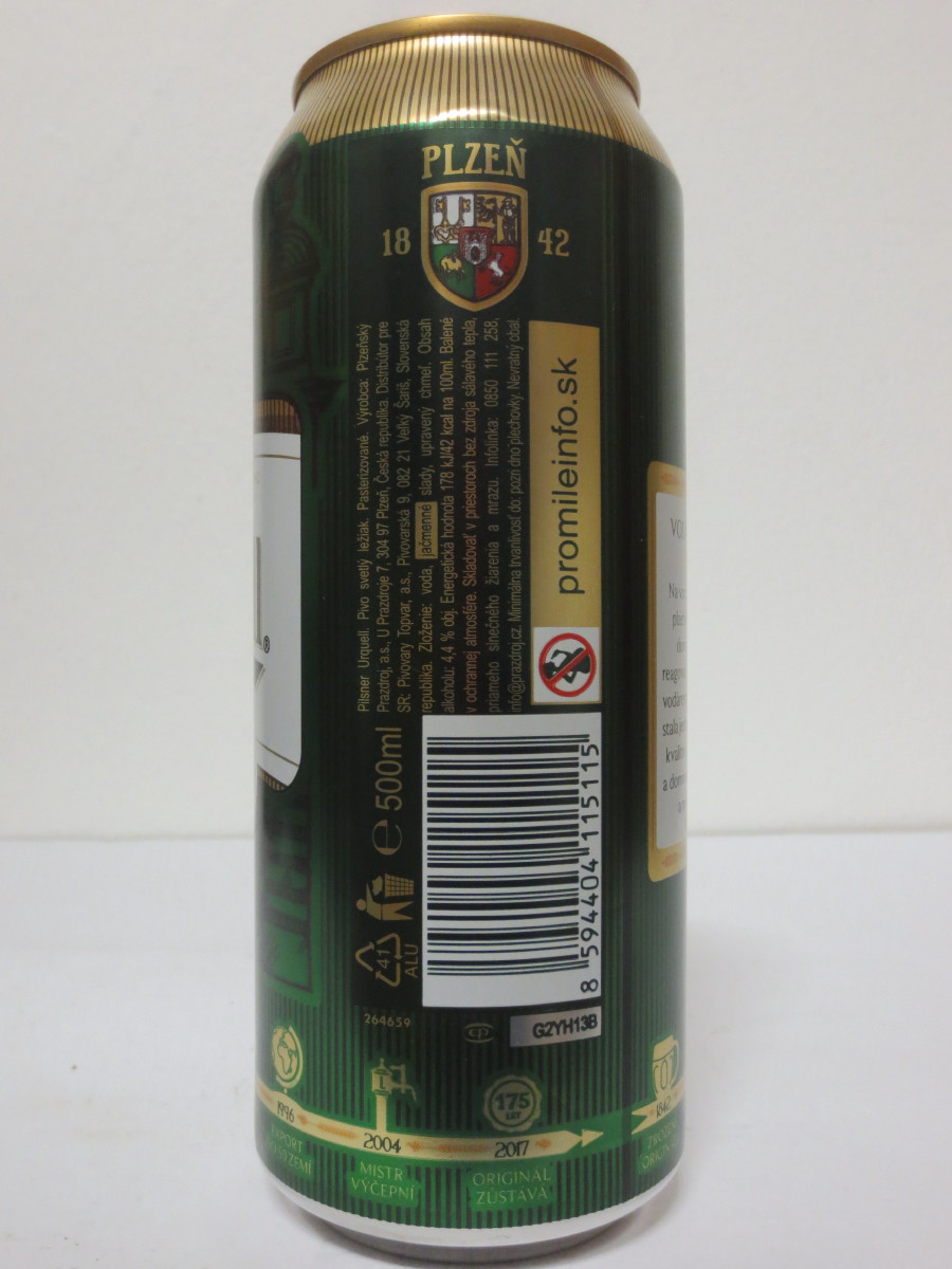 Pilsner Urquell 175 let - série 2017 - 1907 VODÁRENSKÁ VĚŽ (50cl) (B/O)