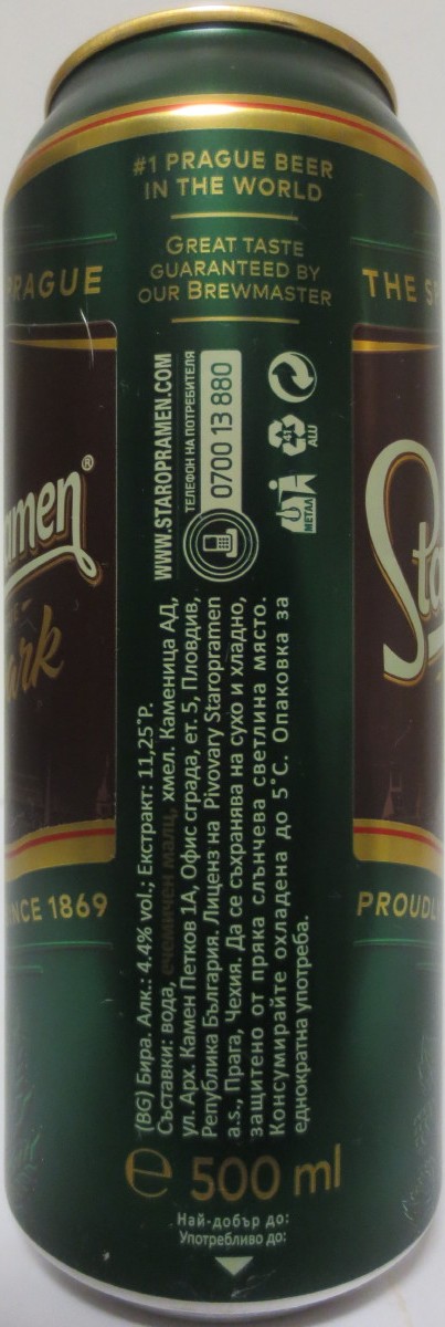 Staropramen EST. IN PRAGUE Dark (BG) (50cl) (T/O) č.1