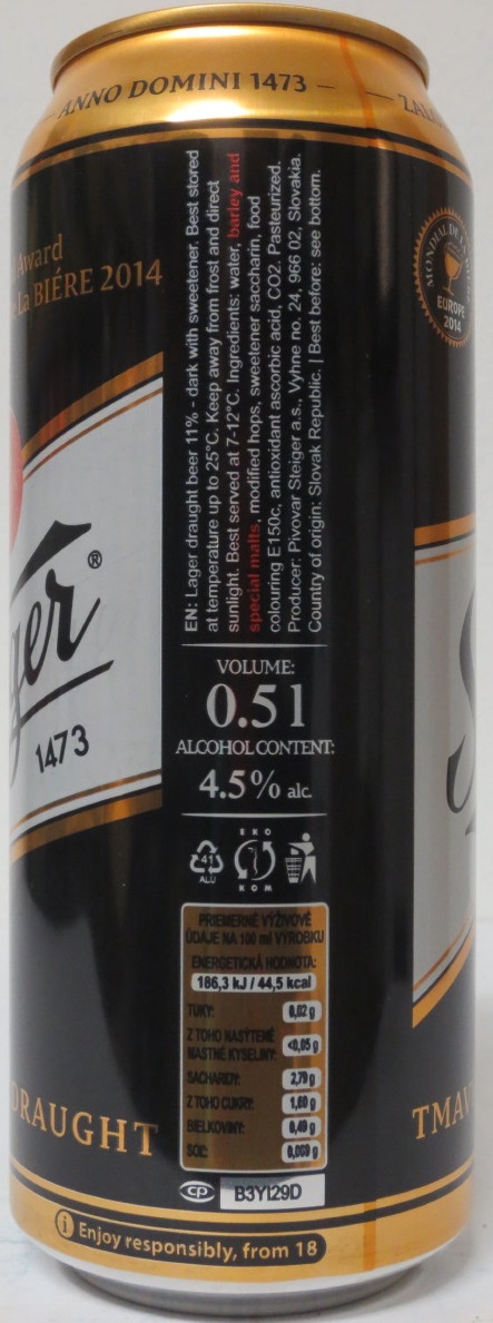 Steiger 1473 11% TMAVÝ VÝČAPNÝ LEŽIAK (50cl) (B/O) č.2