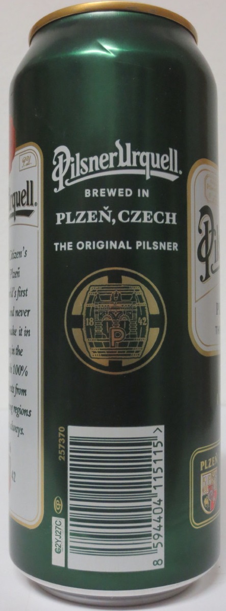 Pilsner Urquell BREWED IN PLZEŇ,CZECH THE ORIGINAL PILSNER IMPORTED (50cl) (B/O) č.1