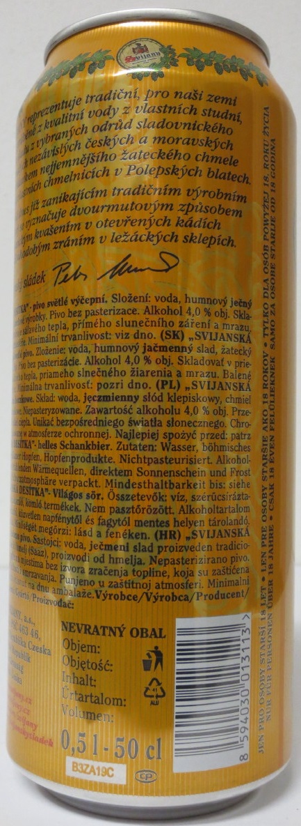 Svijany SVIJANSKÁ DESÍTKA -světlé výčepní- (50cl) (B/O) lesklá verze
