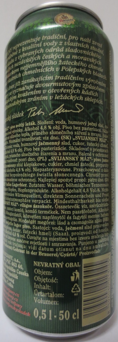 Svijany SVIJANSKÝ MÁZ - Světlý ležák - (50cl) (B/O) č.2