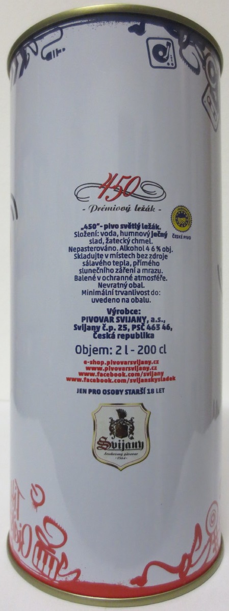 Svijany 450 - Prémiový ležák - HITRÁDIO FM (200cl) č.1
