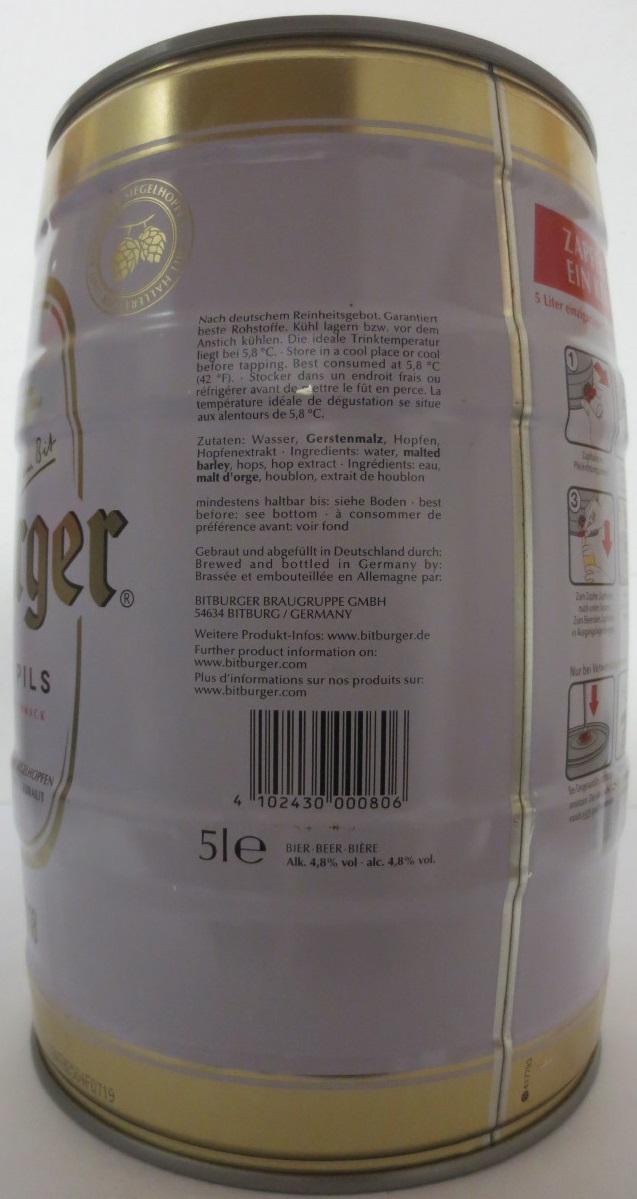 Bitburger PREMIUM PILS EINZIGARTIGER GESCHMACK FUSSBALL EDITION 2018 (5L) Nr.1