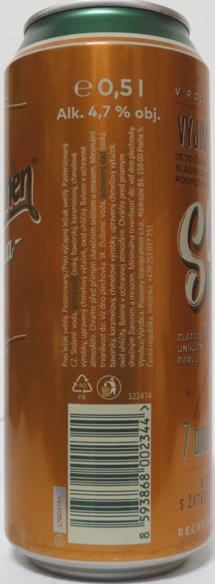 Staropramen Jedenáctka Sladem KARAMELOVÝM A BAVORSKÝM (50cl) (B/O)