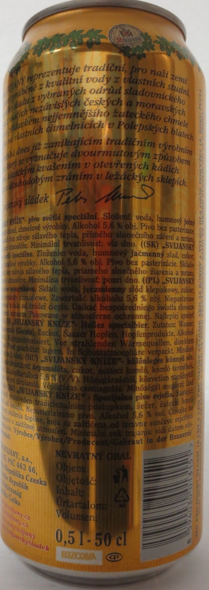 Svijany SVIJANSKÝ KNÍŽE Světlý speciál 1564 (50cl) (B/O)