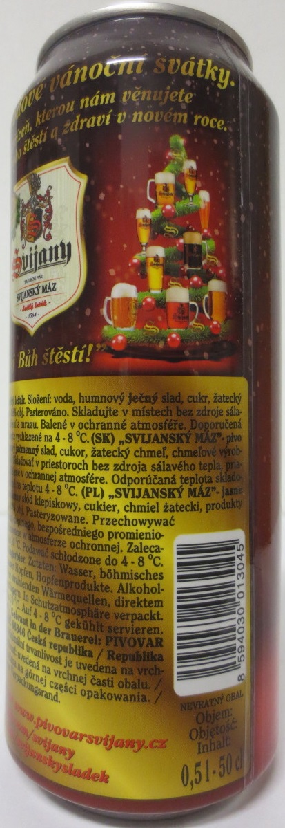 ŠŤASTNÉ A VESELÉ Svijany VÁNOČNÍ SVIJANSKÝ MÁZ (50cl) (B/O)